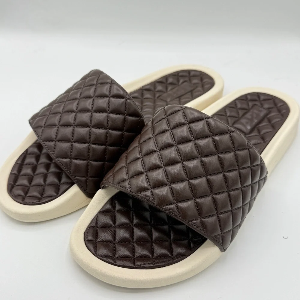 APL Lusso Slide Chocolate Leather/Cream Men's Size 9 Women's Size 10.5 EU 42 NEW
